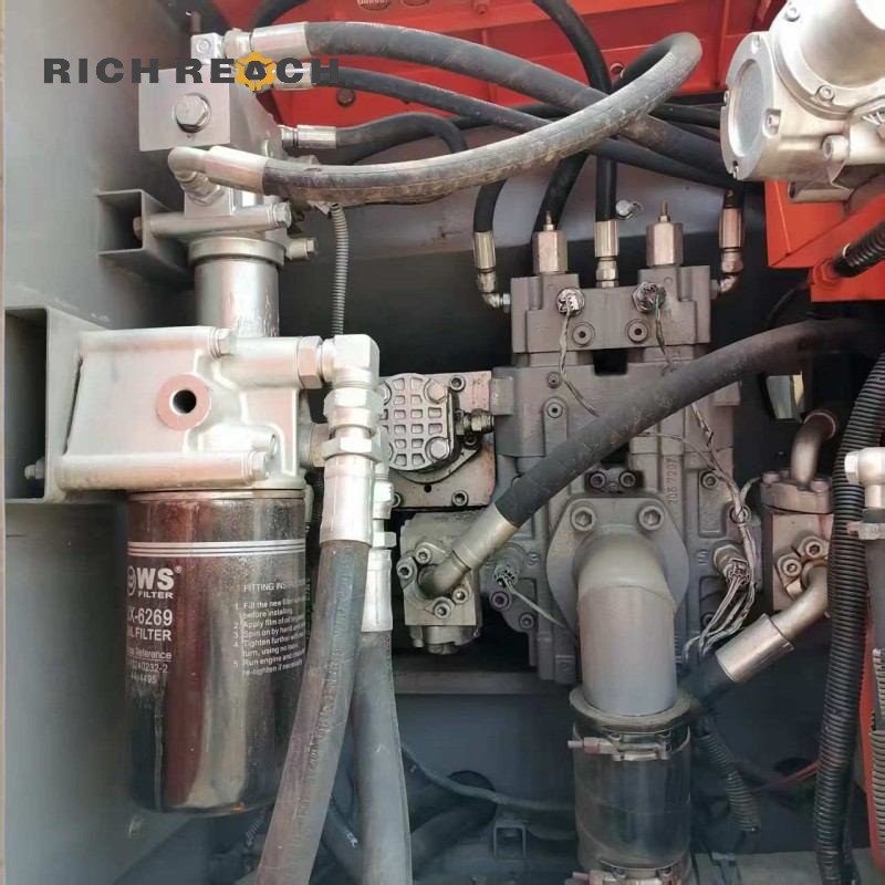 Hydraulic system components of a 2023 Hitachi ZX160 excavator, low hours, priced at $29,300
